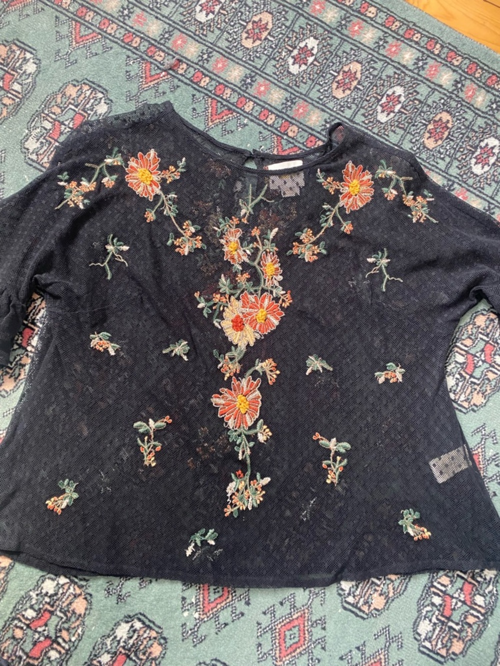Anthropologie Maeve Cadiz embroidered mesh top - Picture 8 of 15